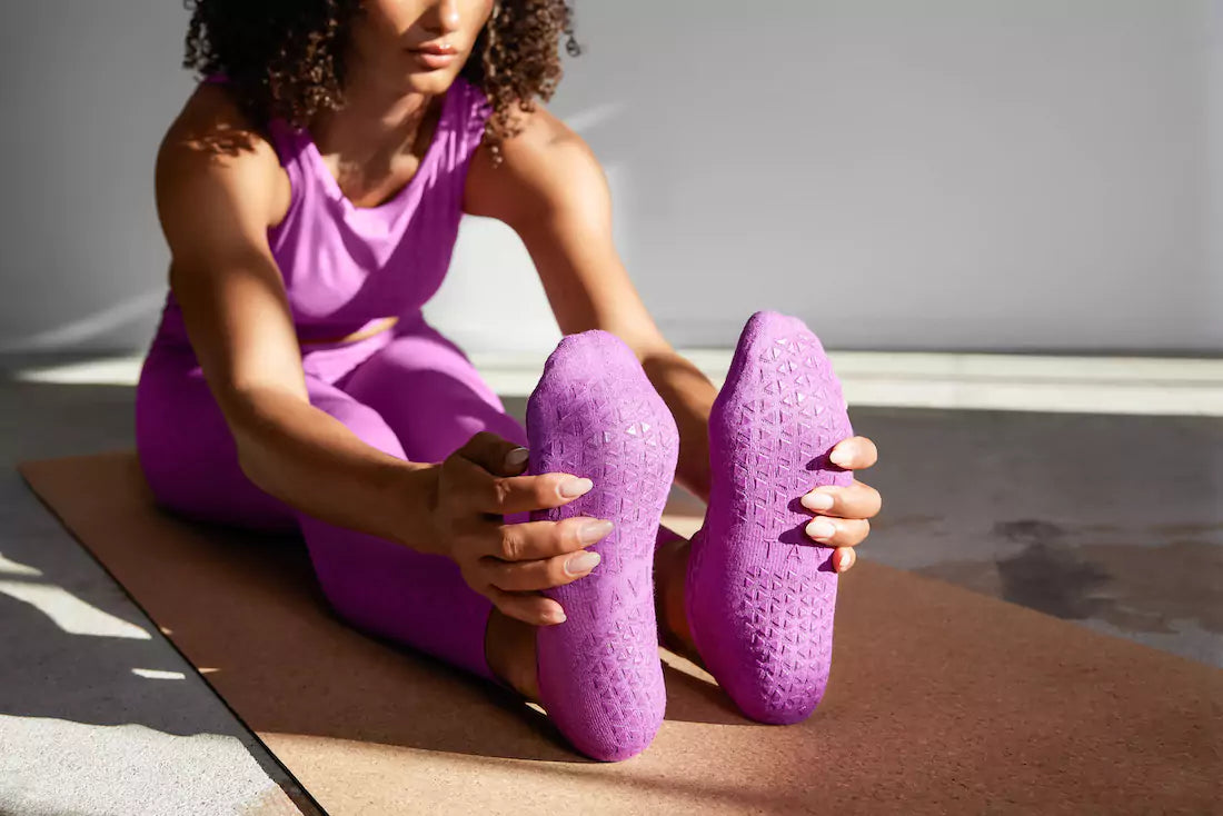 American Trends Pilates Socks with Grips for Women Yoga Socks Barre Socks  Non Slip Socks