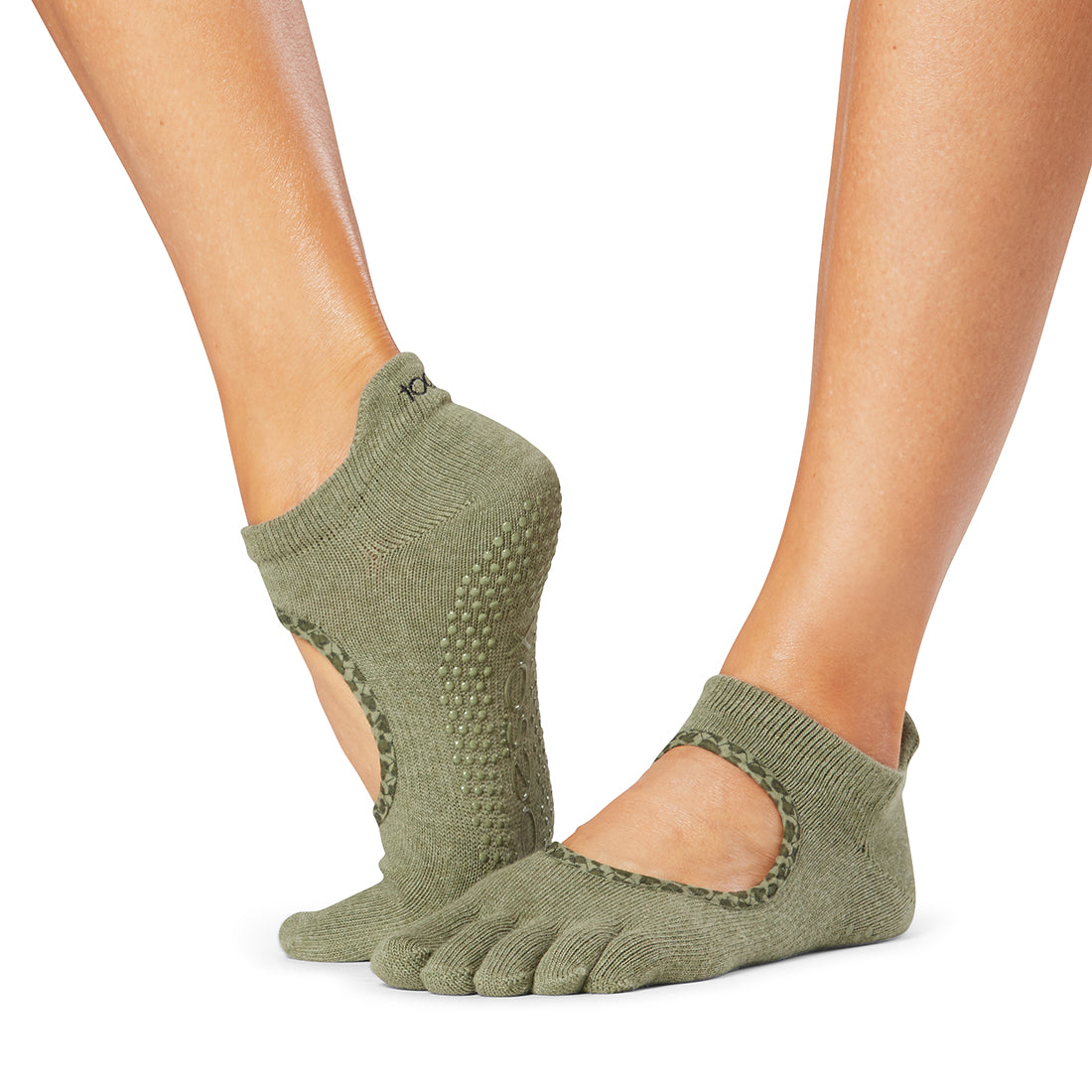 ToeSox Womens 179188 Contrast Bellarina Half Toe Grip Socks Size M
